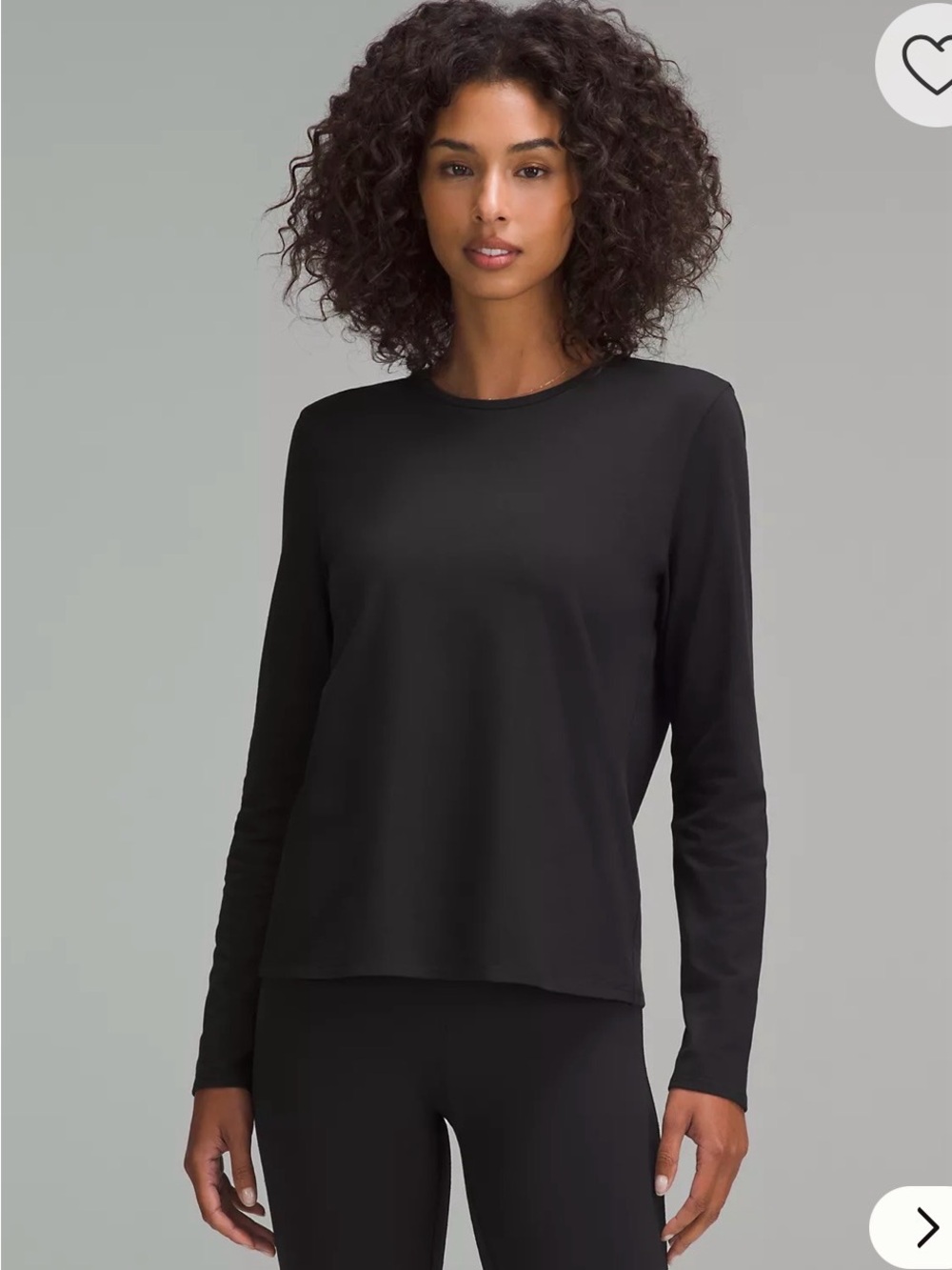 lululemon athletica Black Long-Sleeve Crew Neck Top